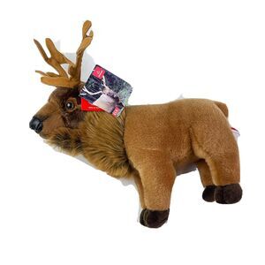 Elk Stuffed Animal Plush Toy 12" Aurora Baby Moose Wildlife Brown Soft